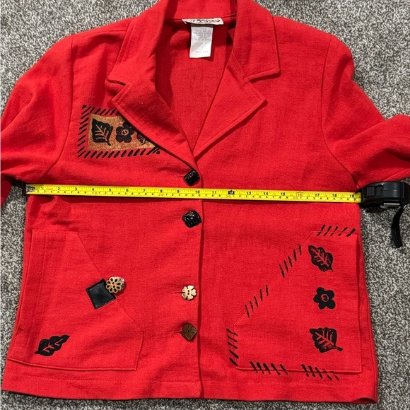 On‎ The Rocks Hand-Painted Orange Jacket – Boho Artistic Vintage Vibe – Size M - Picture 9 of 11